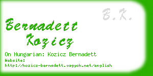 bernadett kozicz business card